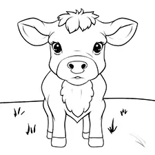 Cow Coloring Sheet Black & White