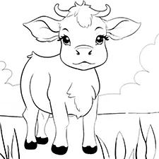 Cow Printable Black & White