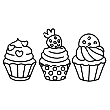 Cupcakes Set Coloring Page