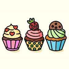 Cupcakes Set Coloring Page