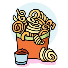 Curly Fries Coloring Page