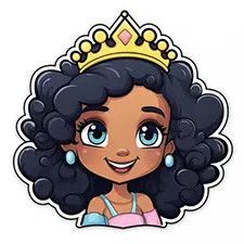 Curly-Haired Princess Coloring Sheet