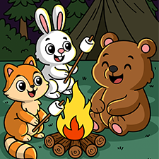 Cute Animals Camping Printable