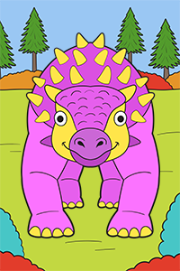 Cute Ankylosaurus Coloring Pages Free PDF Color Example