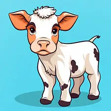 Cute Baby Cow Coloring Page