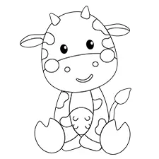 Cute Baby Cow Printable Black & White