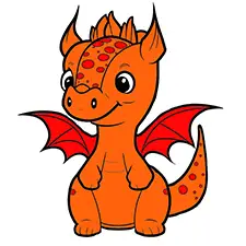Cute Baby Dragon Coloring Page Color