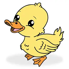 Cute Baby Duck Coloring Page