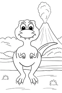 Cute Baby T-Rex Coloring Sheet Free Printable PDF Black & White