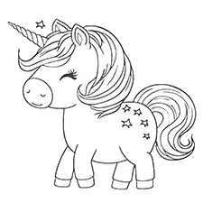 Cute Baby Unicorn Coloring Page