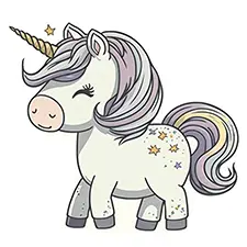 Cute Baby Unicorn Coloring Page