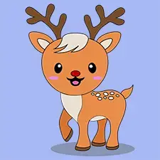 Cute Walking Deer Coloring Page