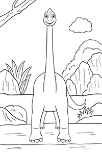 Cute Diplodocus Coloring Pages Free PDF Download Black & White