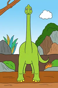 Cute Diplodocus Coloring Pages Free PDF Download Color