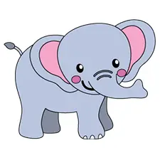 Cute Elephant Coloring Page