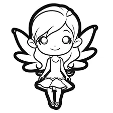 Cute Fairy Coloring Coloring Pages Black & White