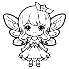 Cute Fairy Printable Black & White