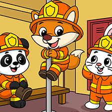 Cute Firefighter Animals Printable
