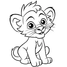 Cute Lion Cub Coloring Page