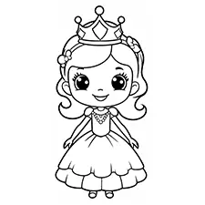 Cute Little Princess Printable Black & White
