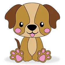 Cute Puppy Coloring Page Color