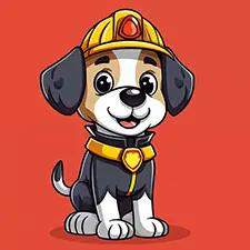 Cute Puppy Fireman Coloring Page