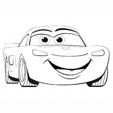 Cute Red Car Coloring Page Black & White