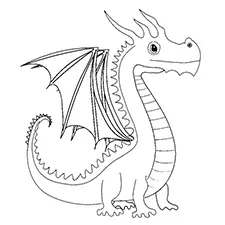 Cute Red Dragon Coloring Page Black & White
