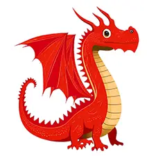 Cute Red Dragon Coloring Page