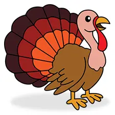 Cute Red Turkey Coloring Page