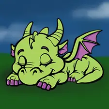 Cute Sleeping Dragon Coloring Page