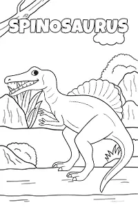 Cute Spinosaurus Coloring Pages Free PDF