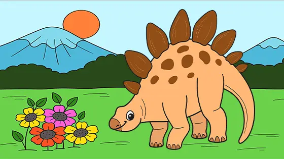 Cute Stegosaurus Coloring Page Free PDF Download Color