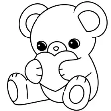 Cute Teddy Bear Coloring Page