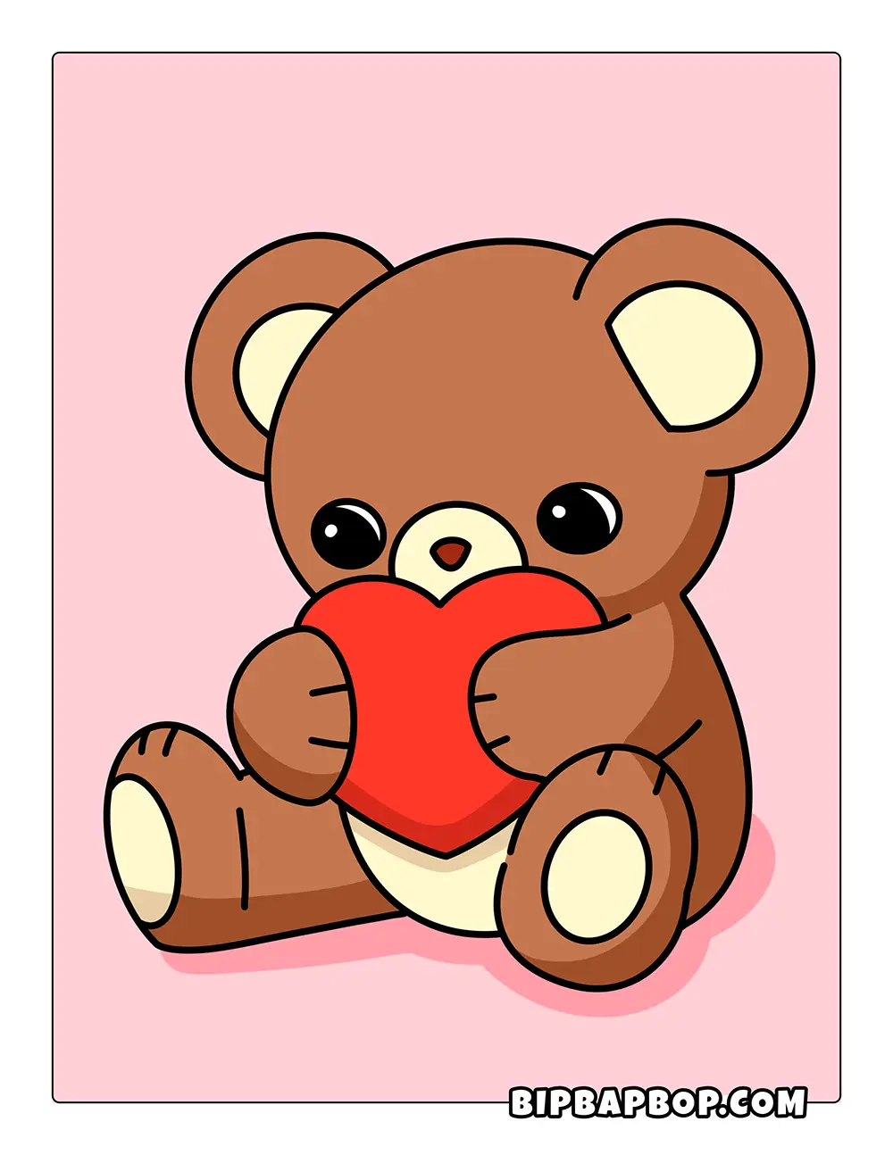 Cute Teddy Bear Heart Printable