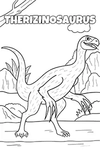 Cute Therizinosaurus Coloring Pages Free PDF