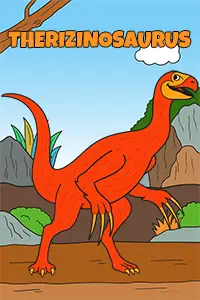 Cute Therizinosaurus Coloring Pages Free PDF Color Example