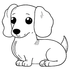 Dachshund Coloring Page Black & White