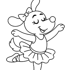 Dancing Dog Coloring Page