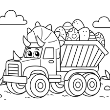 Dinosaur Truck Coloring Page
