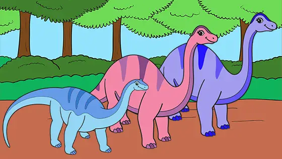 Diplodocus Family Coloring Page Color