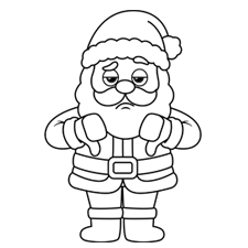 Disappointed Santa Coloring Page