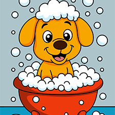 Dog Bathing Printable