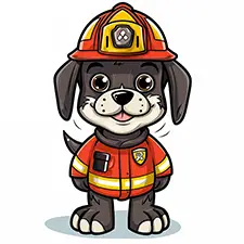 Dog Fireman Coloring Page