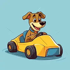 Dog Racing Car Coloring Page
