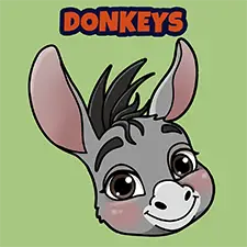 Donkey Coloring Page For Kids
