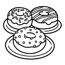 Donut Trio Coloring Page