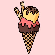 Double Scoop Ice Cream Coloring Page