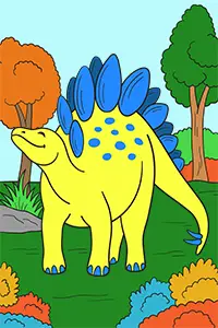 Downloadable Stegosaurus Coloring Page PDF Color