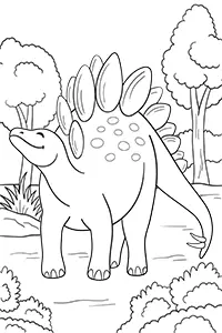 Downloadable Stegosaurus Coloring Page PDF Black & White